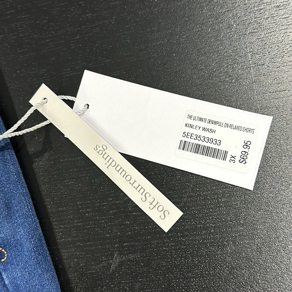 Soft Surroundings Comfort Waist Ultimate Denim Pull On Relaxed Shorts - 3X - Picture 7 of 10